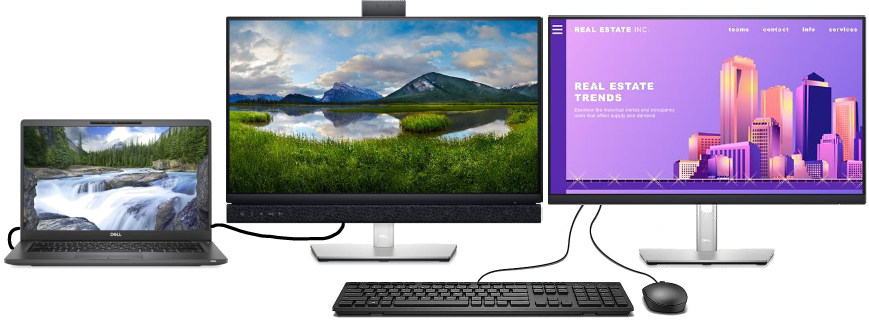Dell laptop and docking monitor setup