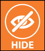 Symbol of a covered eye representing hiding