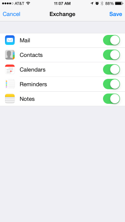 iPhone Sync options