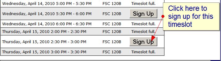 Student Time Slot