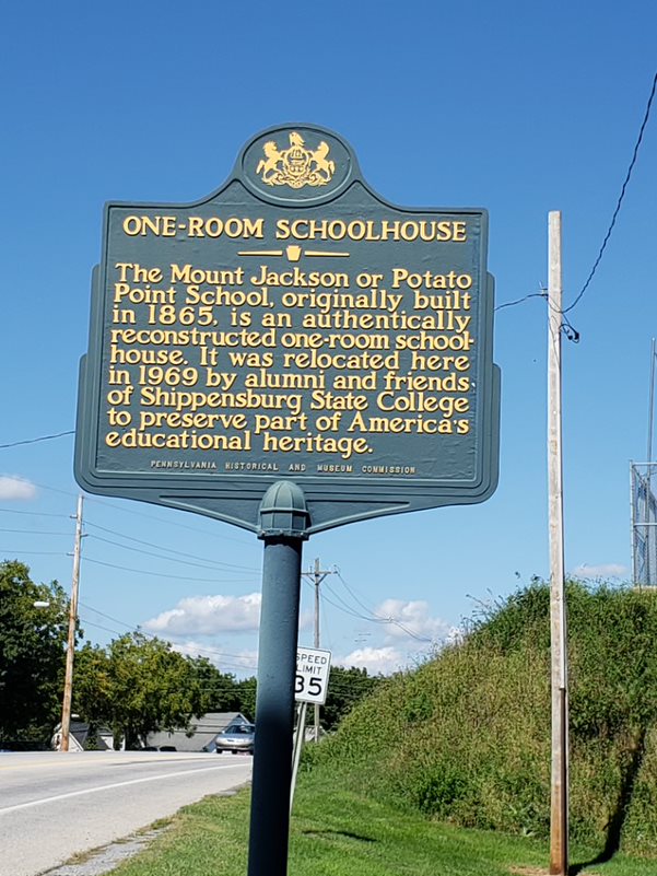 Historical Marker Of Schoolhouse