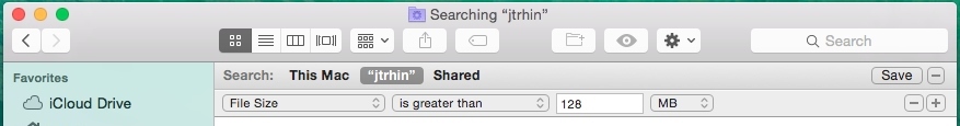 Mac Search - File Size