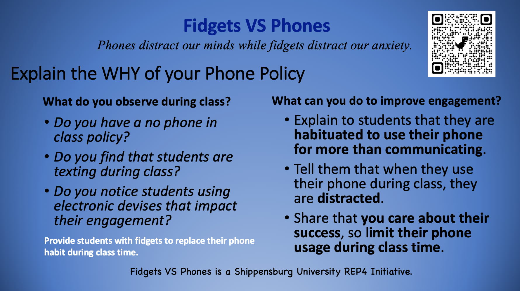 Fidgets versus Phones
