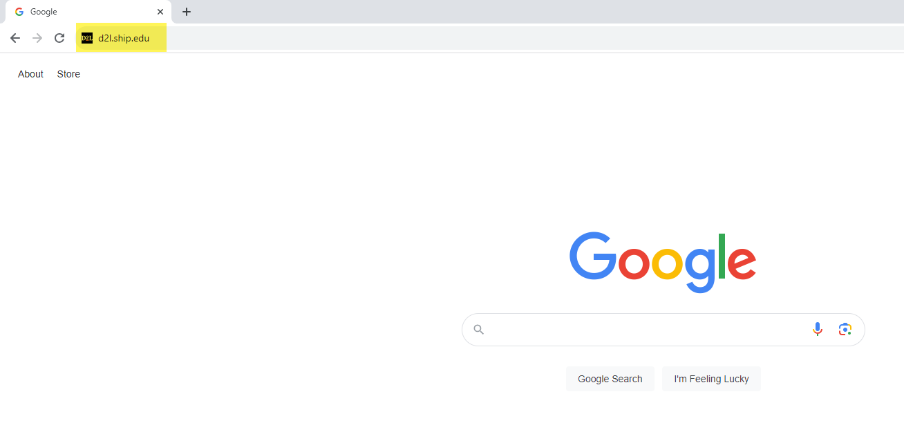 Open a browser and navigate to d2l.ship.edu