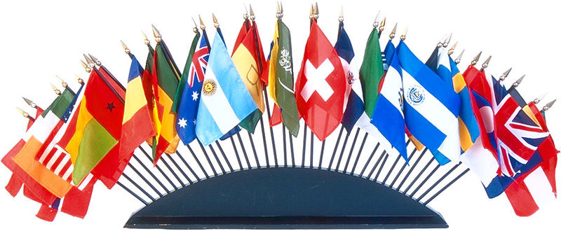 International student welcome flags picture