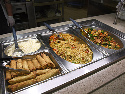 Student in Dining hall