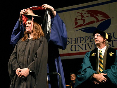 student at hooding