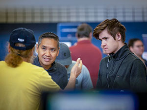 Student wearing mask in classroom