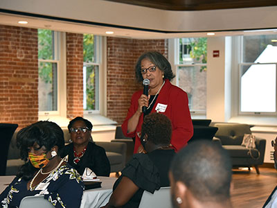 Speaker in Stewart hall